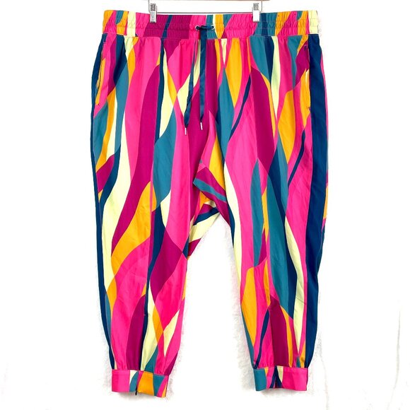 Tek Gear High Rise Relaxed Track Crop Jogger Pants Womens Plus 3X Pink - Picture 1 of 12